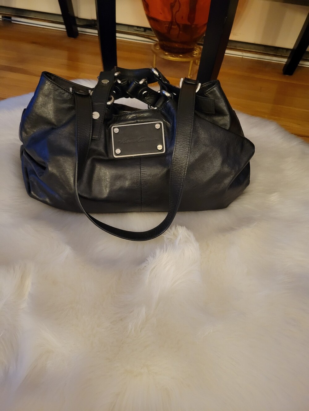 Kenneth Cole Black Leather Women's Satchel Bag